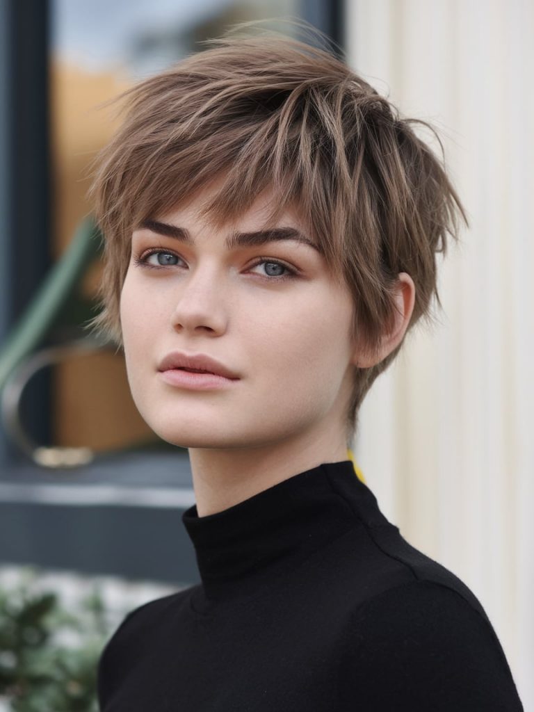 Polished Pixie with Honey Blonde Highlights