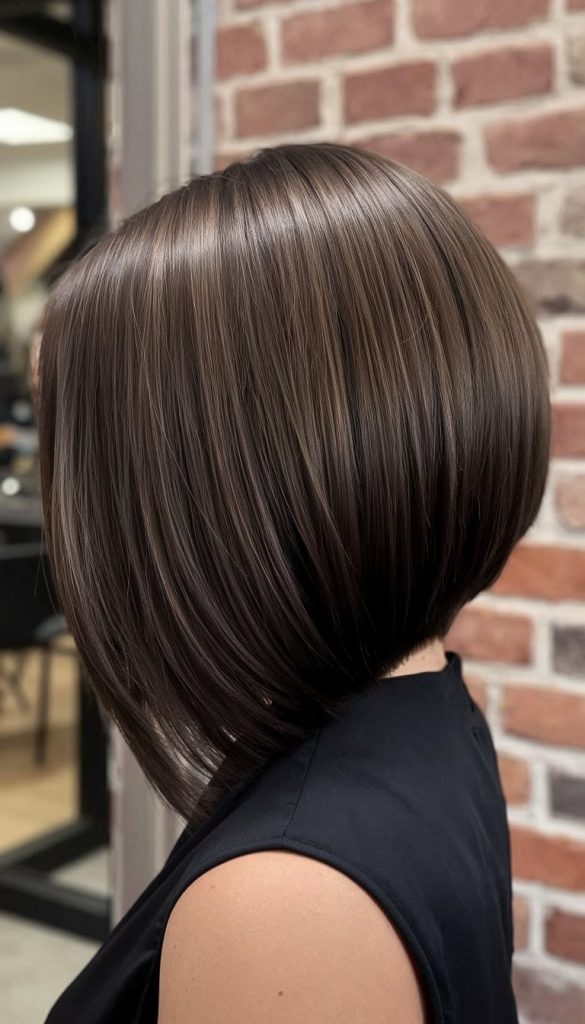 Rich Chocolate Brown Stacked Bob