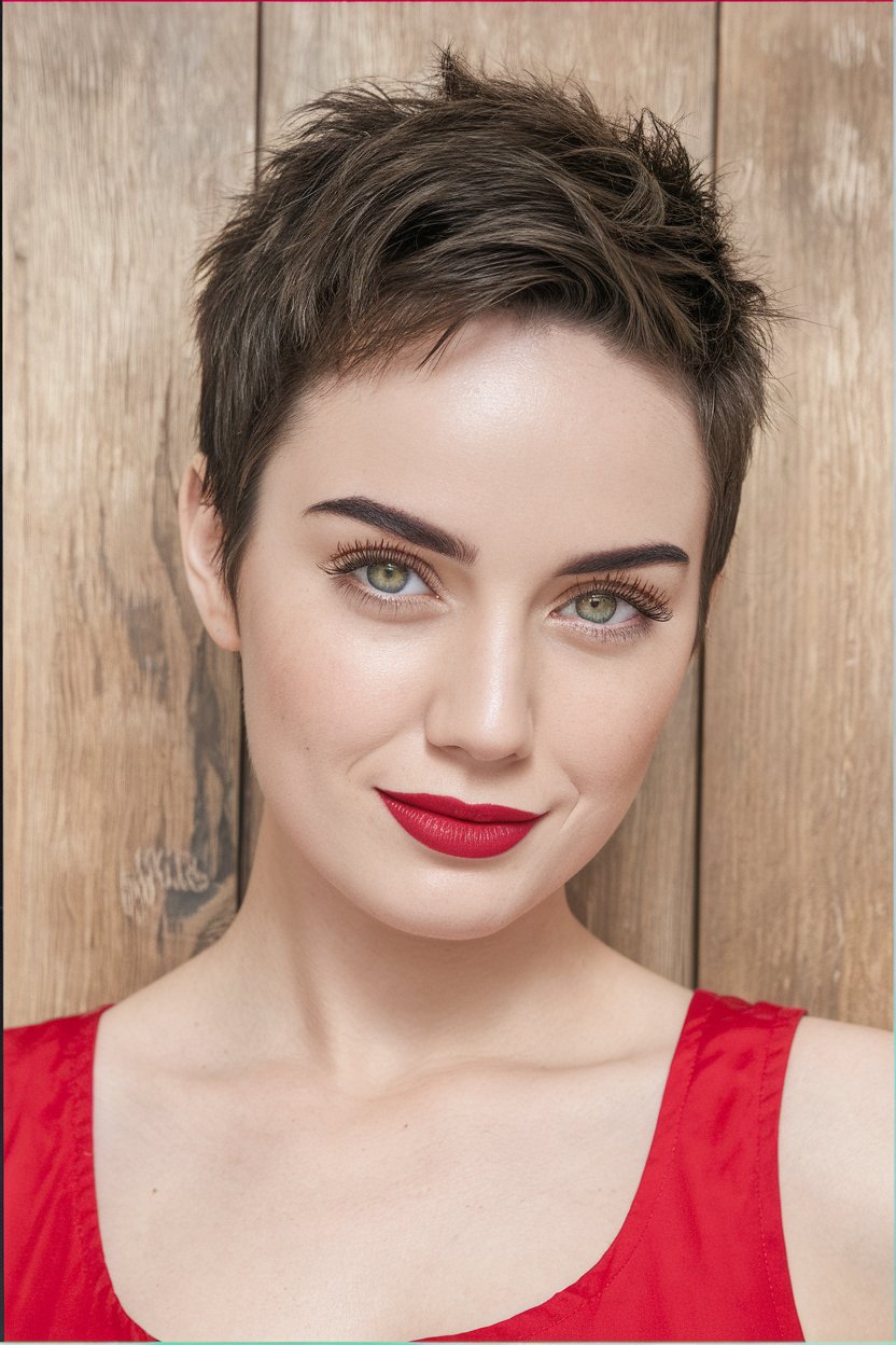 Polished Pixie with Red Lips