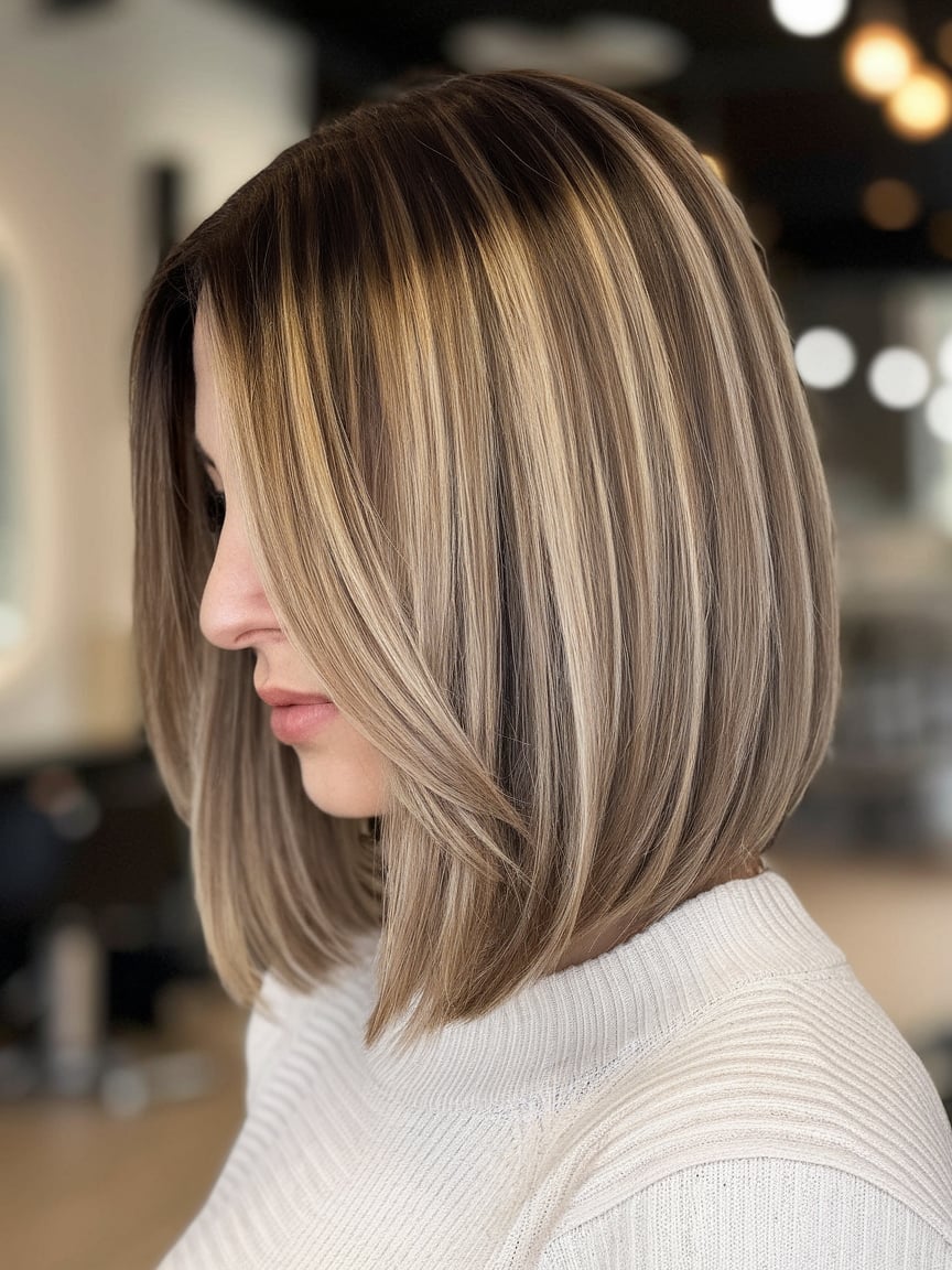 Ash Blonde Layers with Natural Highlights