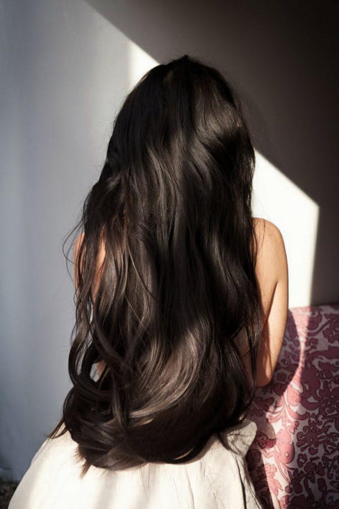 Softly Tousled Midnight Black Curls