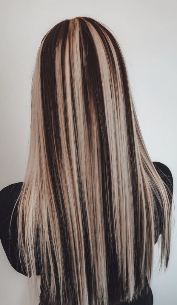 Dramatic High-Contrast Blonde Balayage