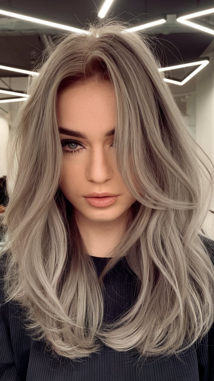 Ash Blonde with Layered Ends