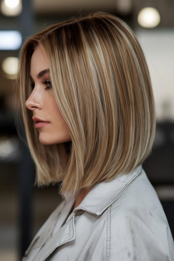 Honey-Toned Balayage Lob