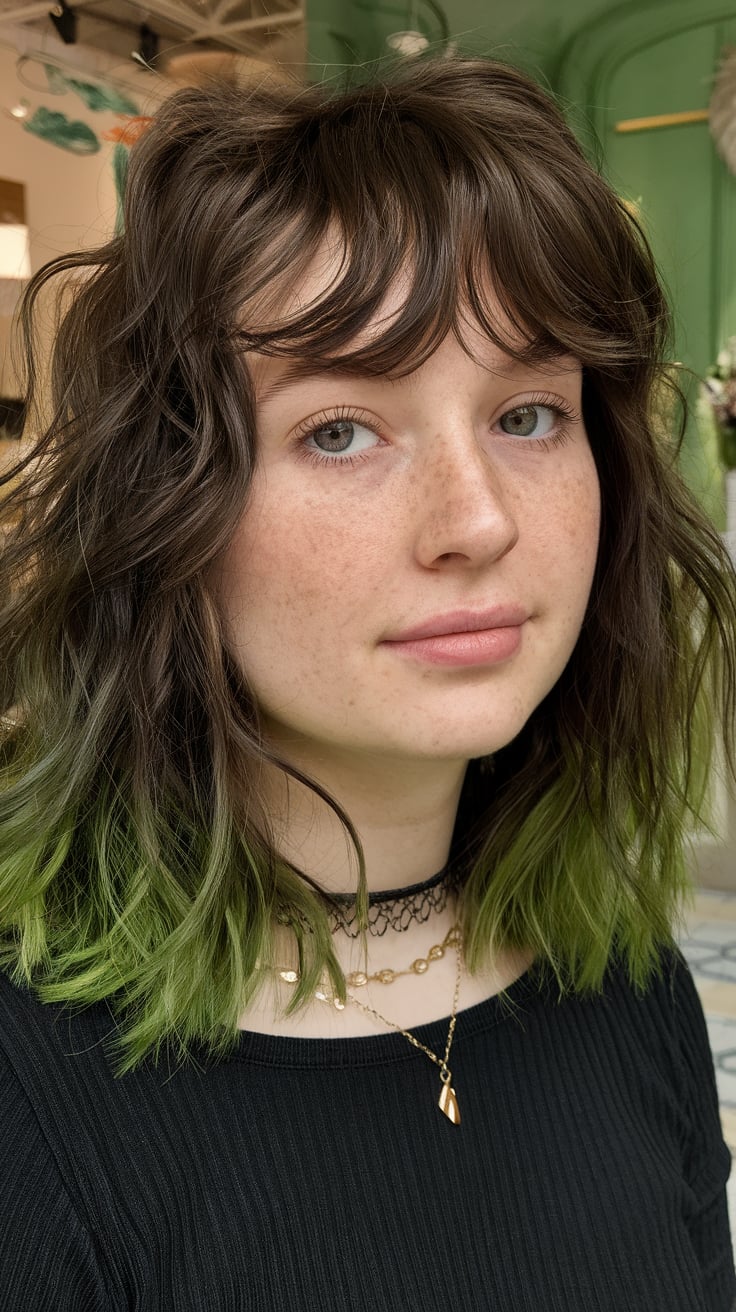 Playful Shag with Dip-Dyed Ends