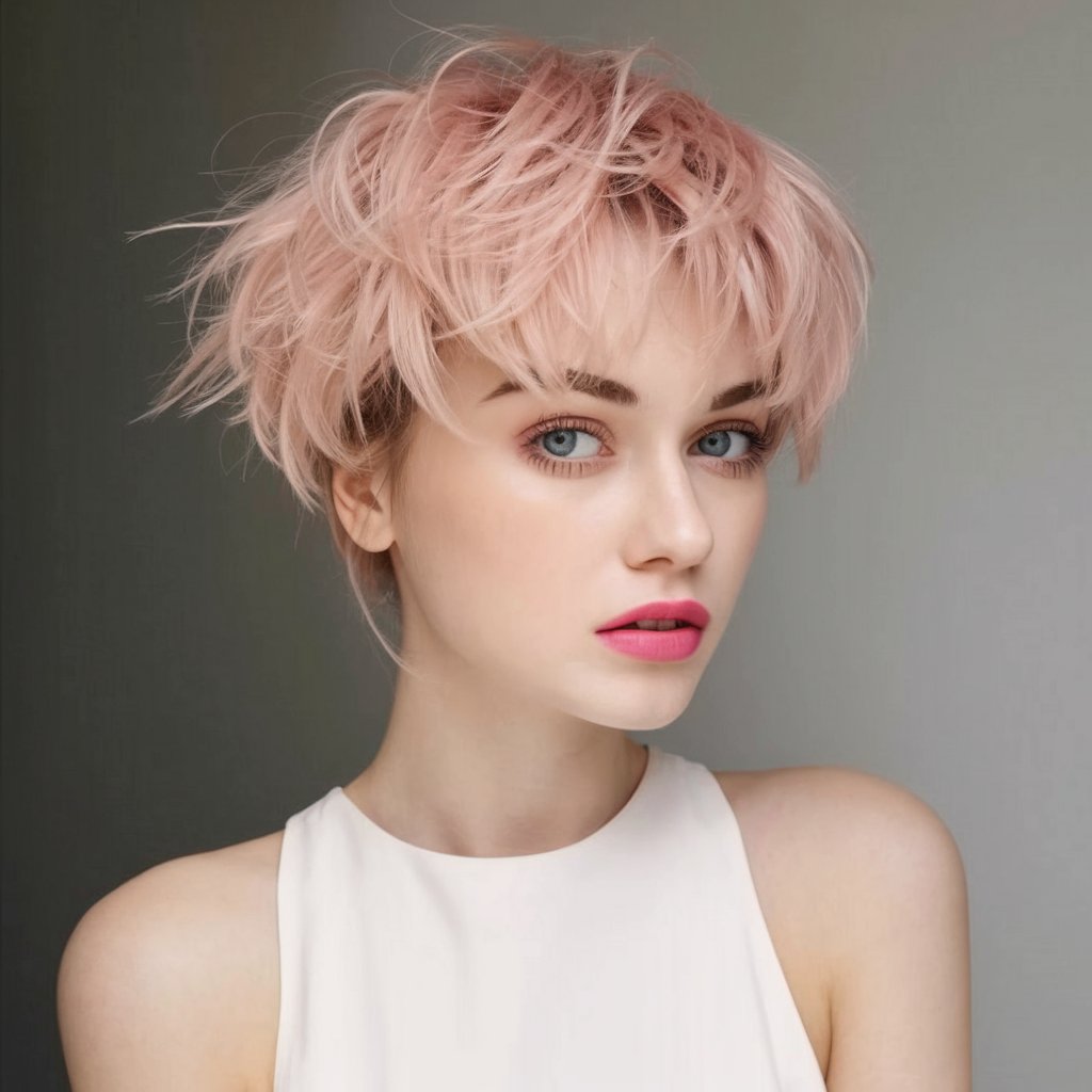 Tousled Pixie with Textured Bangs