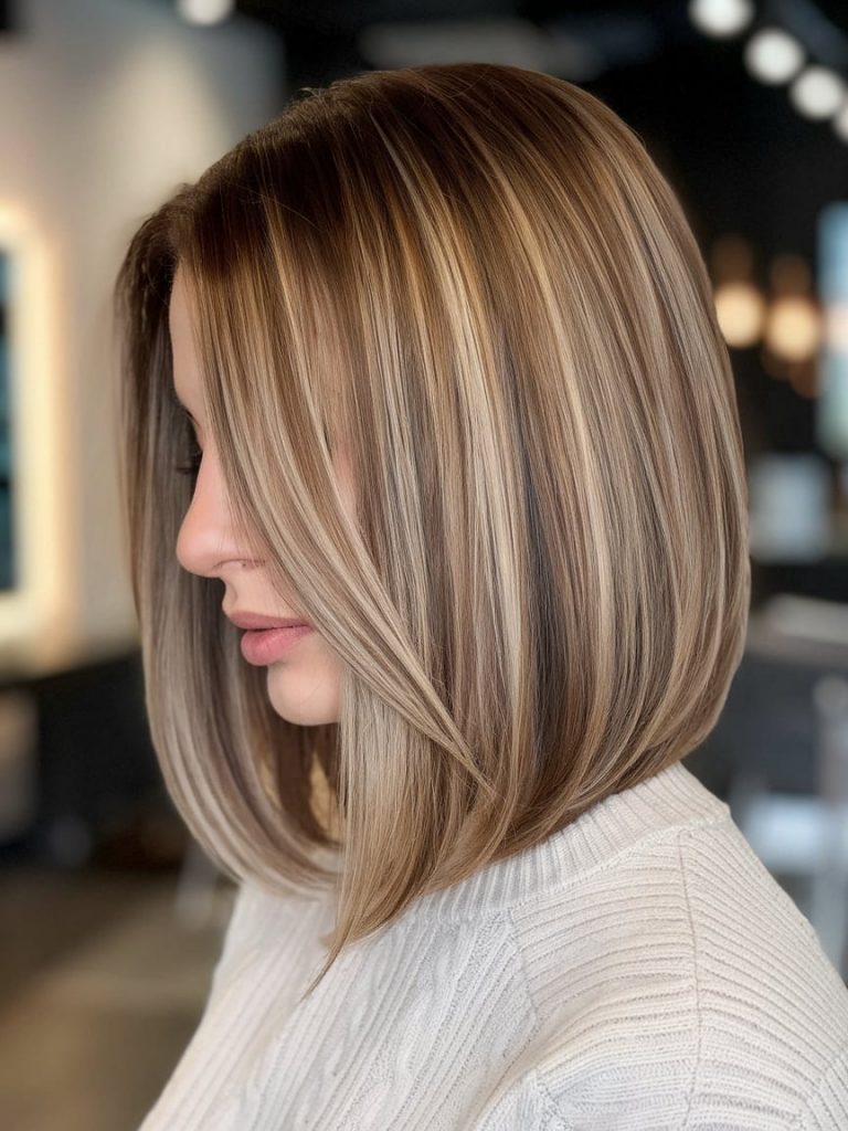 Ash Blonde Balayage Lob with Face-Framing Layers