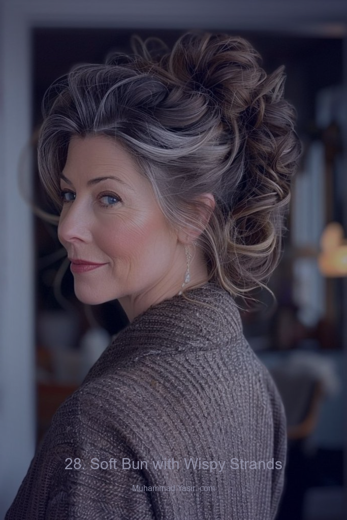 Soft Bun with Wispy Strands