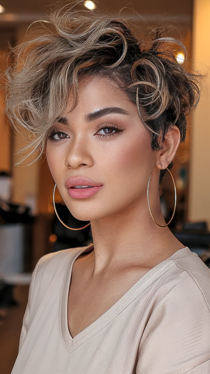 Asymmetrical Pixie with Tousled Waves