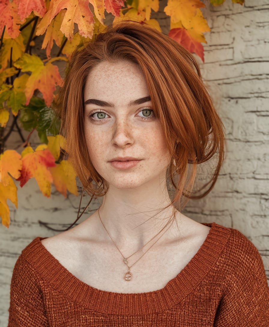 Textured Layers with a Playful Auburn Hue