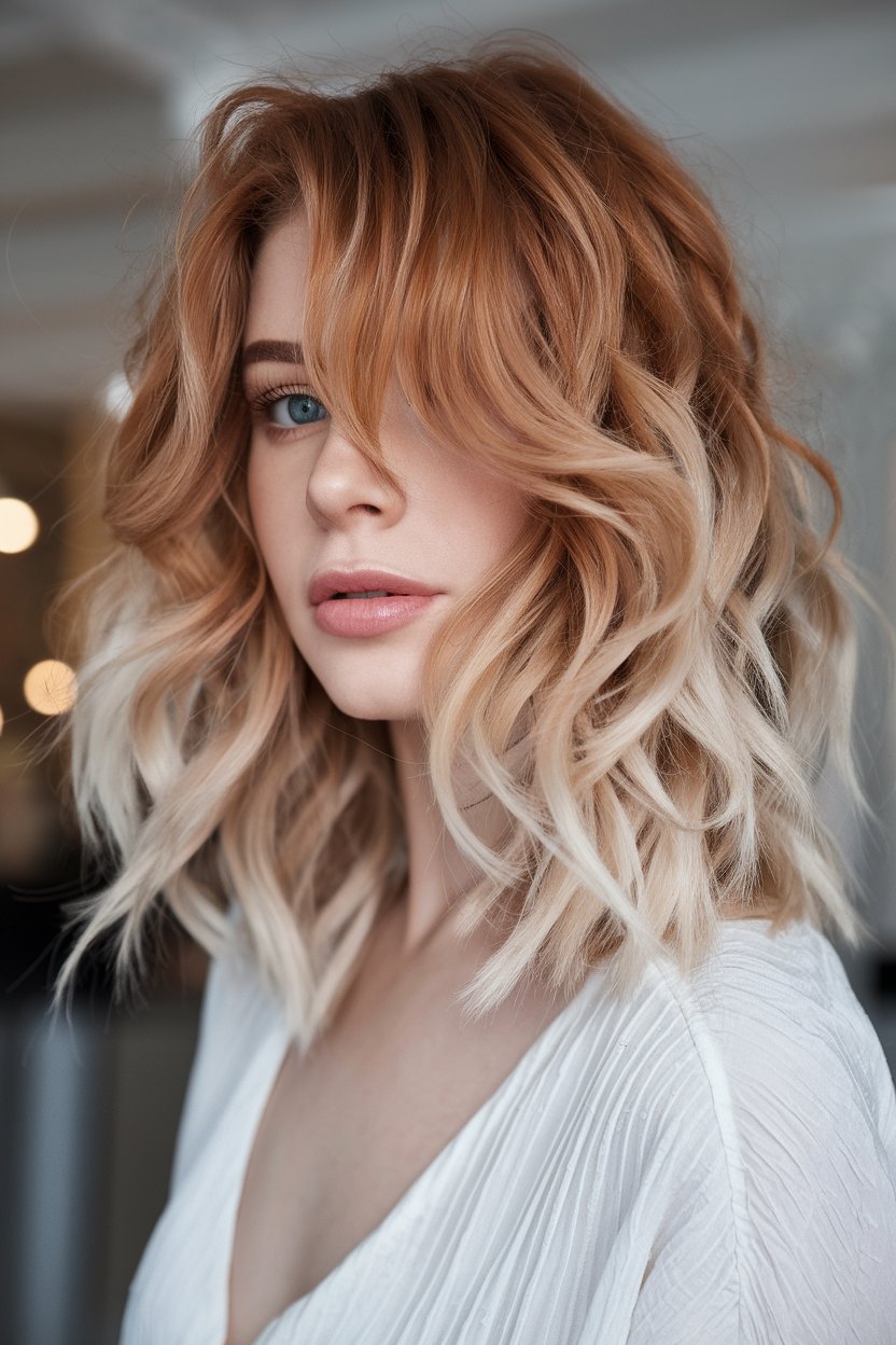 Copper Balayage with Beachy Waves
