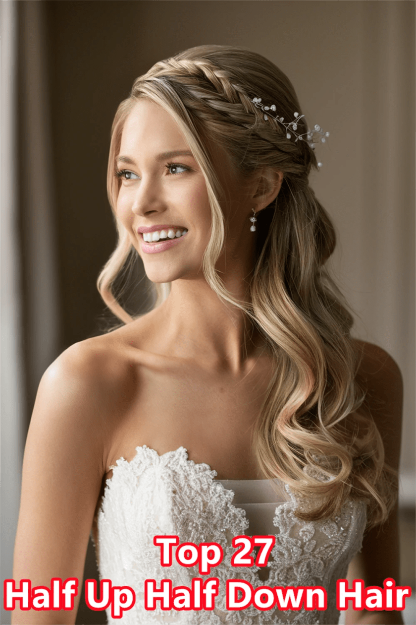 3. Enchanting Half Up Half Down Hair for a Magical Halloween Look