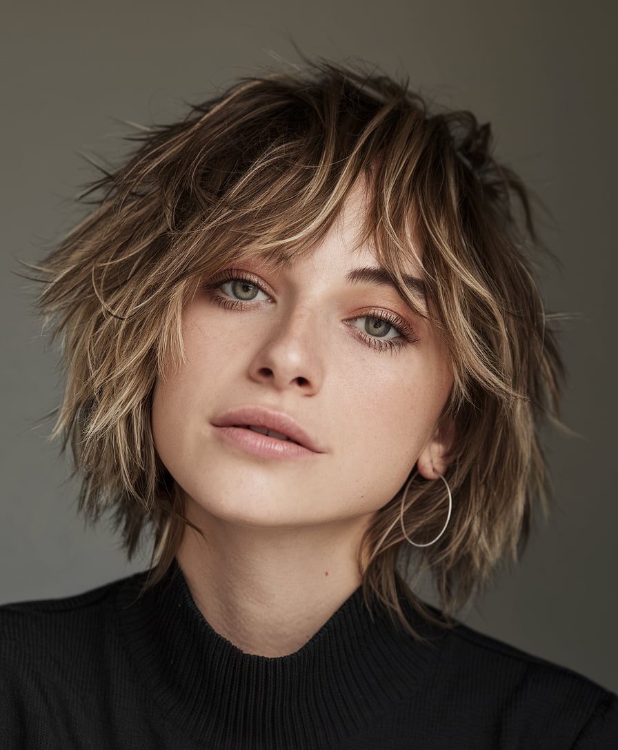 Soft Layered Bob with Highlights
