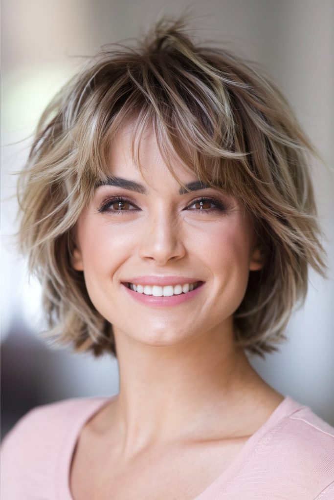 Playful Textured Bob for a Youthful Look