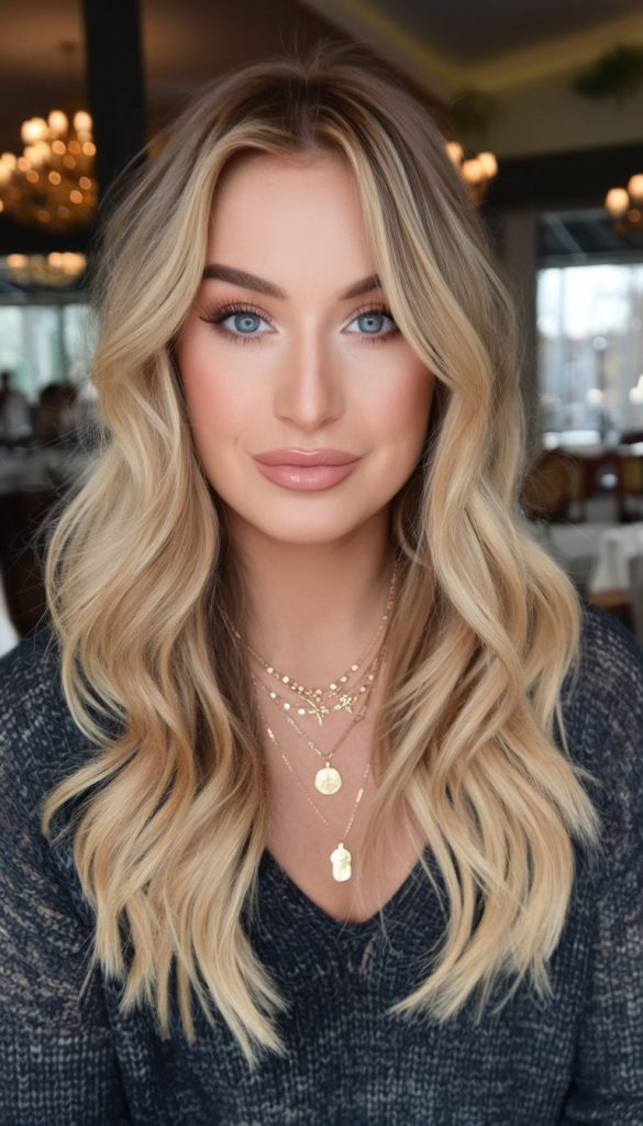 Sun-Kissed Blonde with Face-Framing Highlights