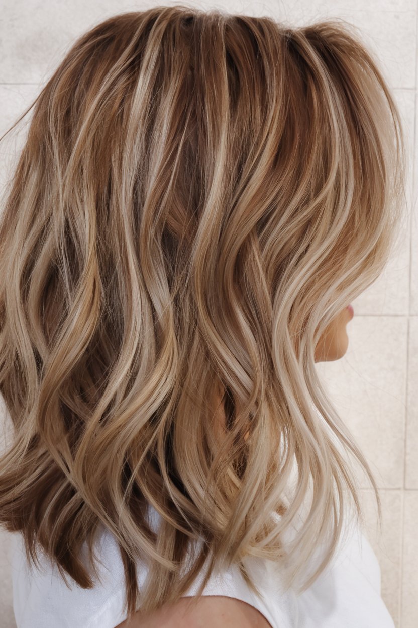 Soft Waves with Honey Highlights