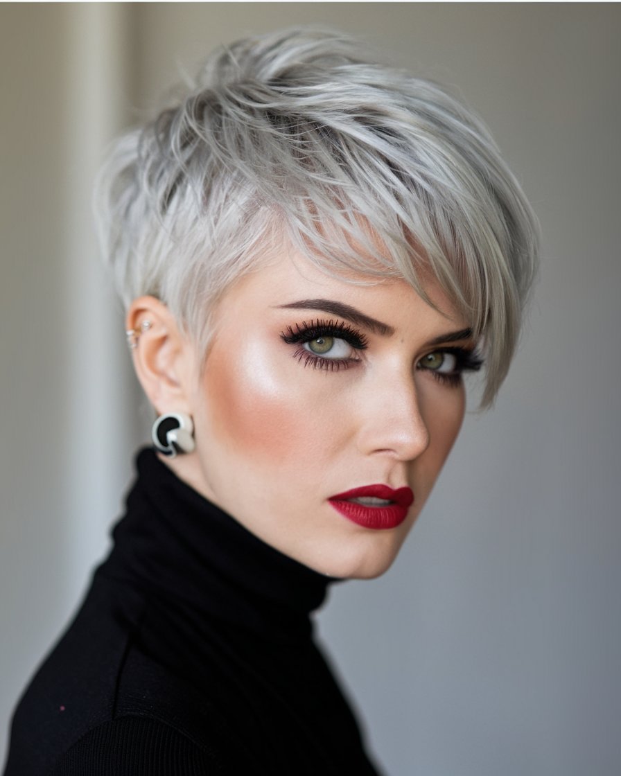 Sleek Side-Parted Pixie