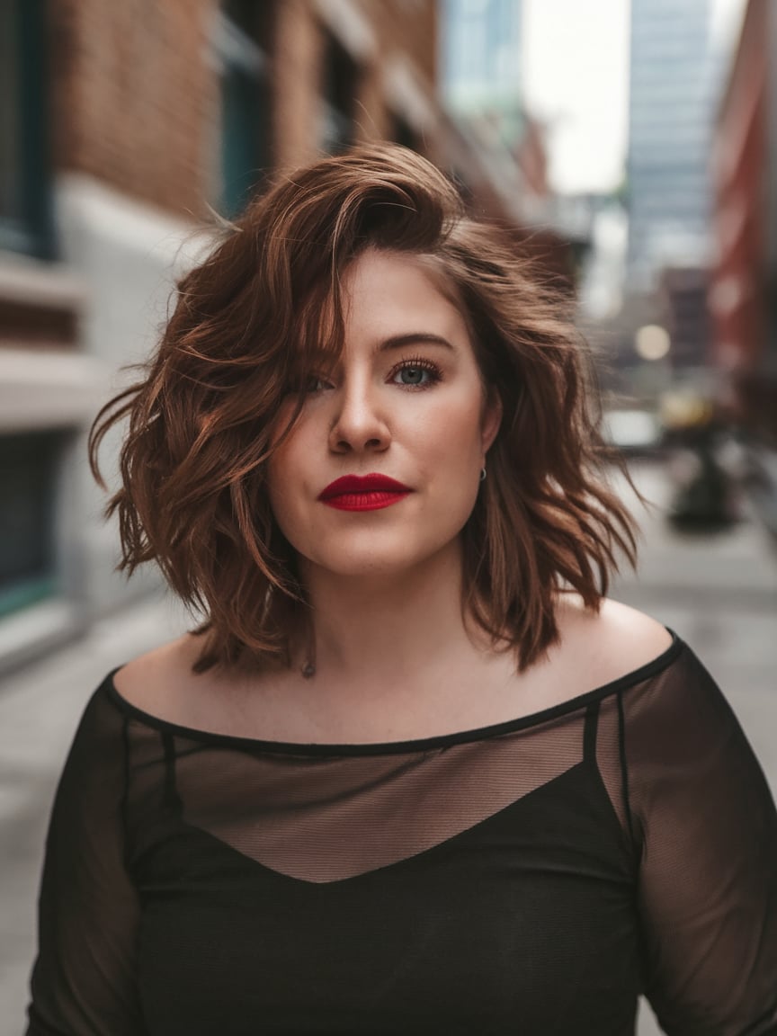 Tousled Shoulder-Length Layers