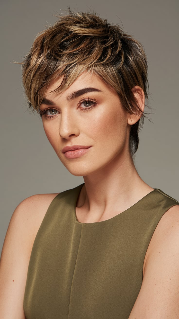 Layered Brown Pixie
