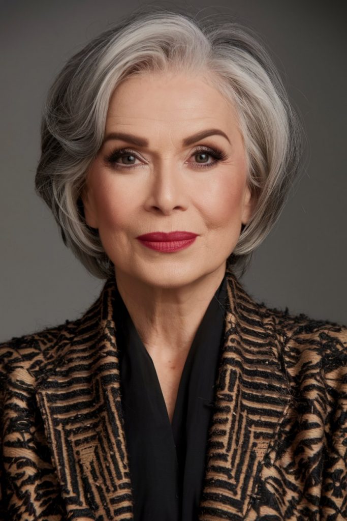 Silver Sophistication with Face-Framing Layers