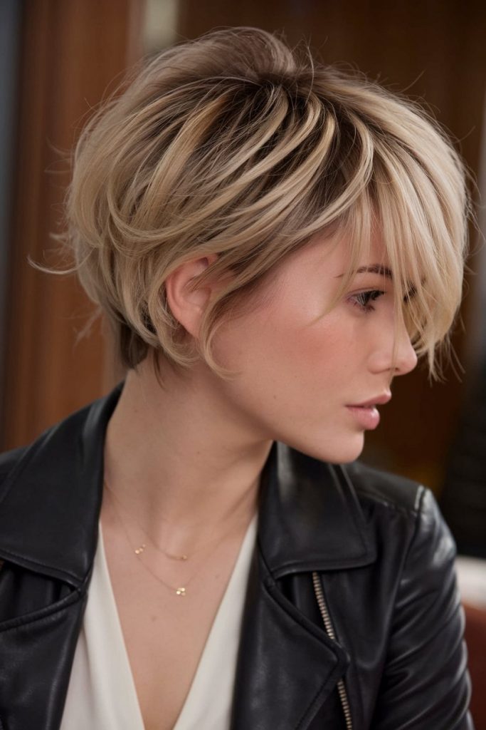 Choppy Pixie with Side-Swept Bangs