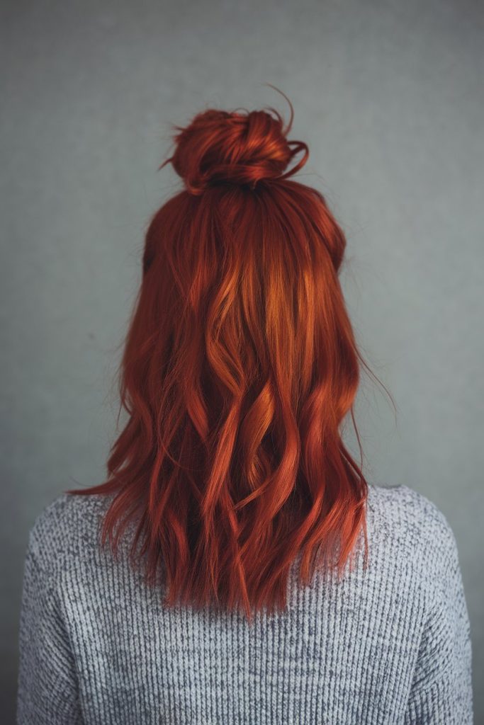 Fiery Half-Up Bun