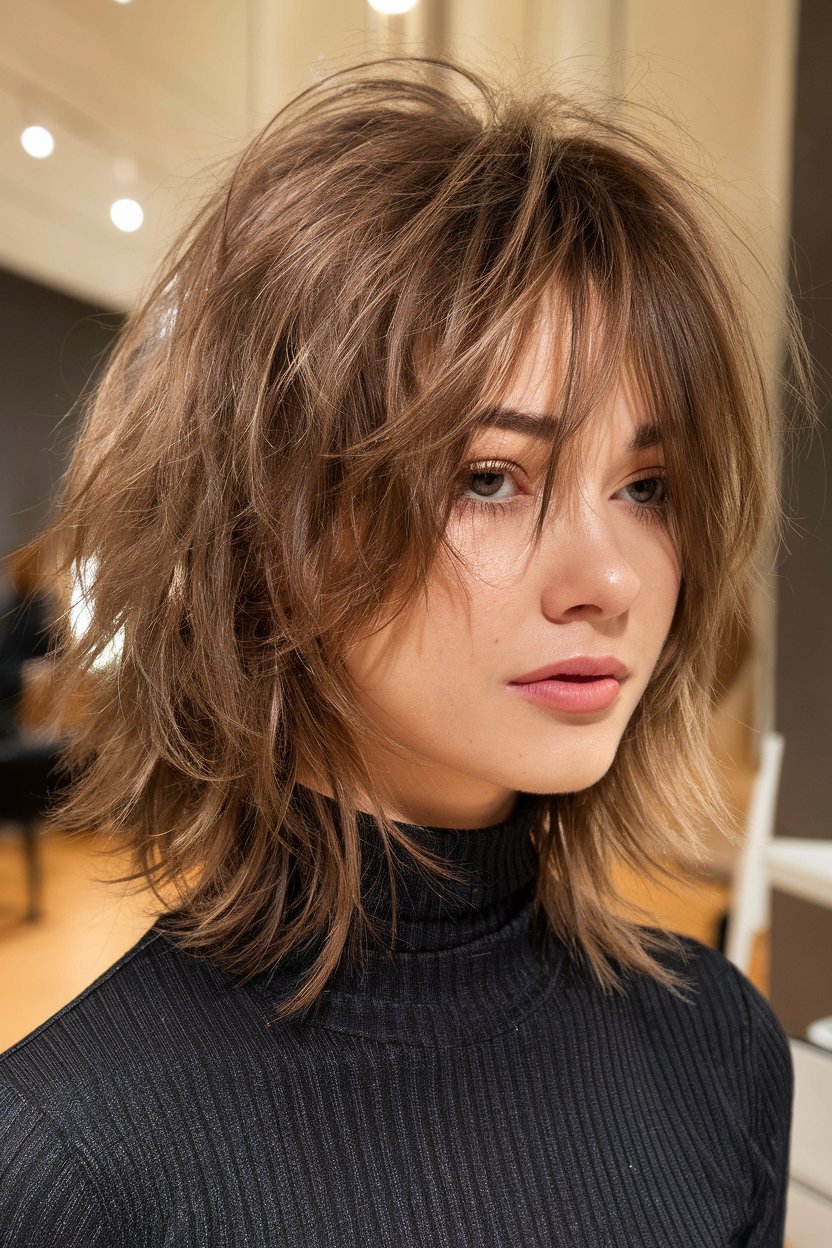 Edgy Shag with Wispy Bangs