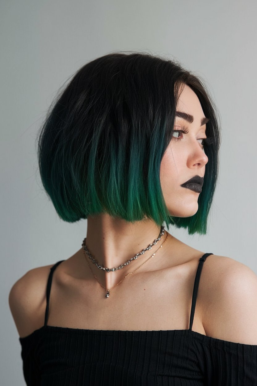 Vivid Green Bob for a Futuristic Flair