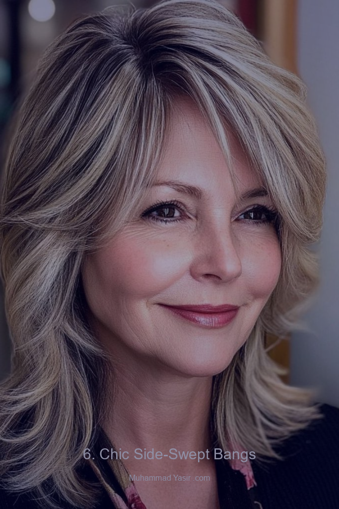 Chic Side-Swept Bangs Hairstyle