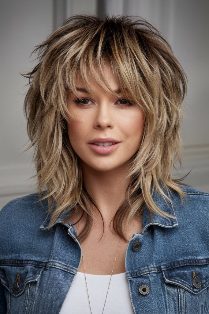 Tousled Layers with Golden Tones