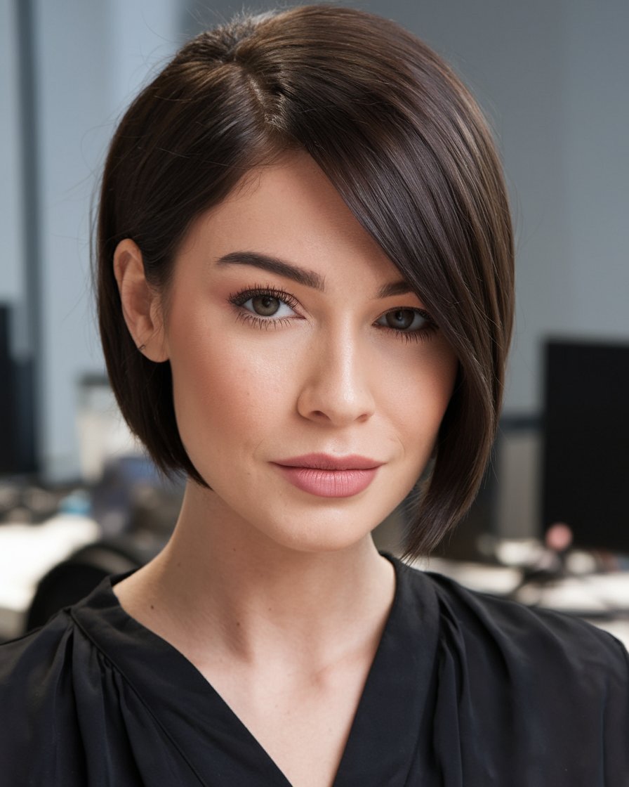 Polished Dark Brown Bob