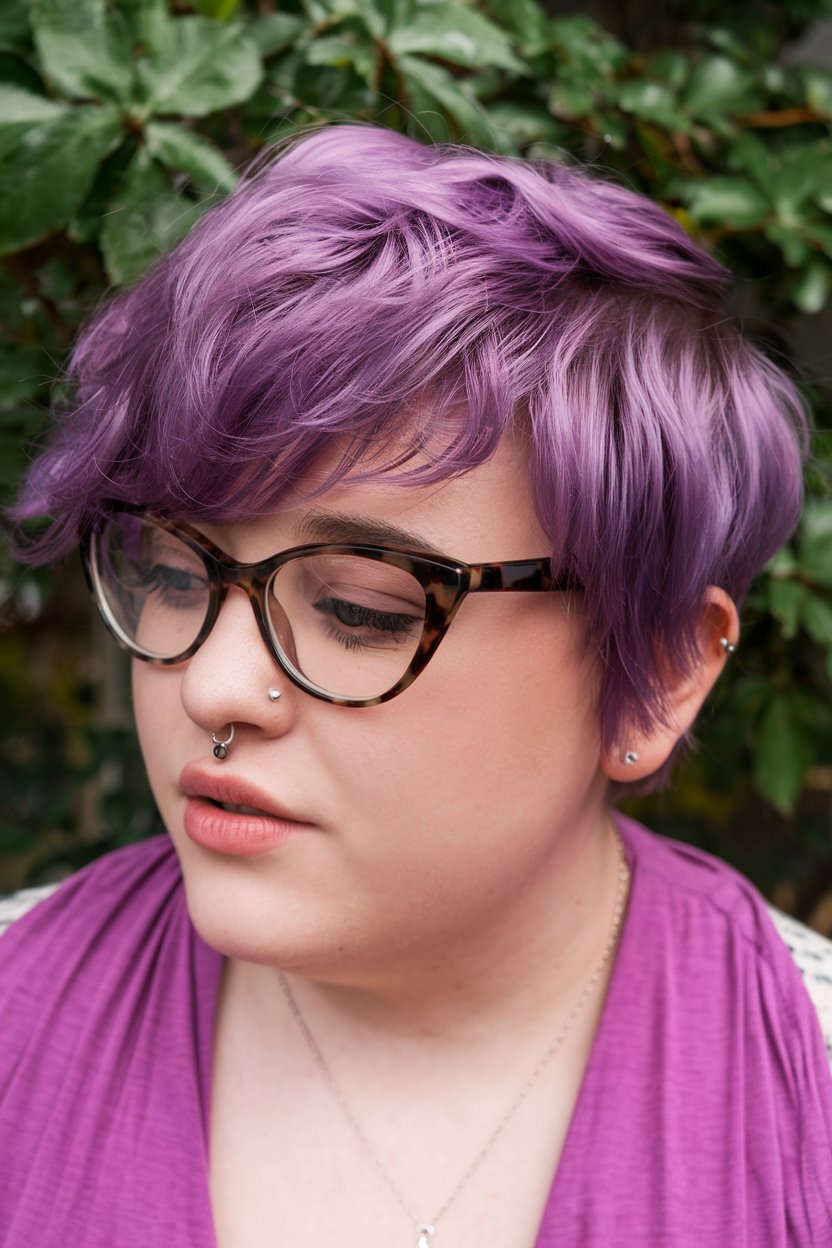 Vibrant Pixie with Lavender Tones