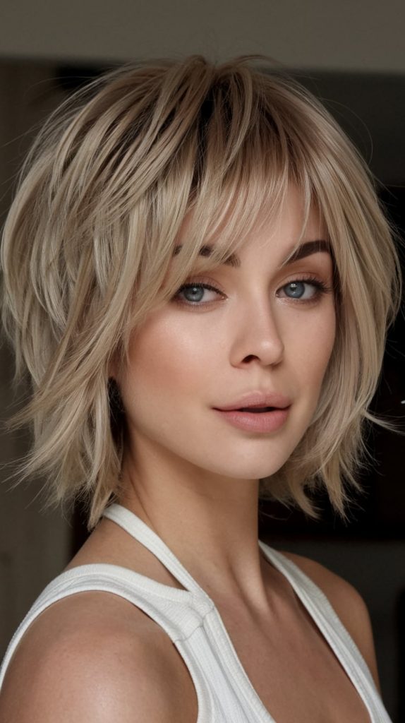 Soft Choppy Bob with Face-Framing Highlights