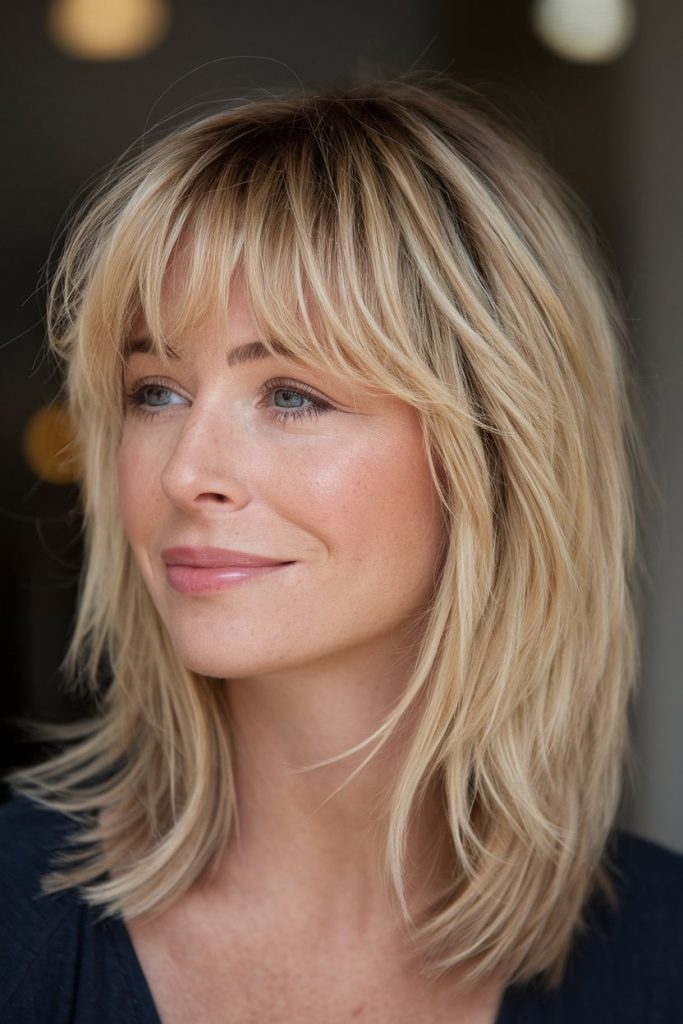 Bold Mid-Length Balayage with Face-Framing Layers