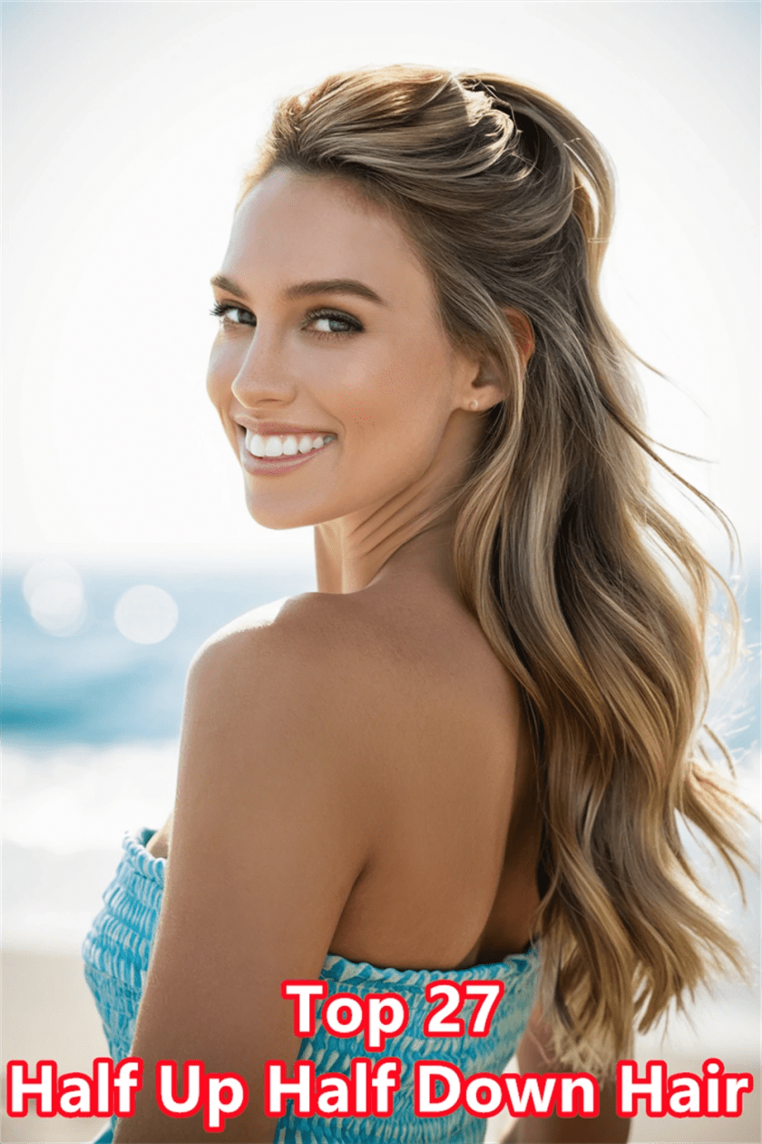 8. Elegant Birthday Glam: Stunning Half Up Half Down Hair for Your Special Day