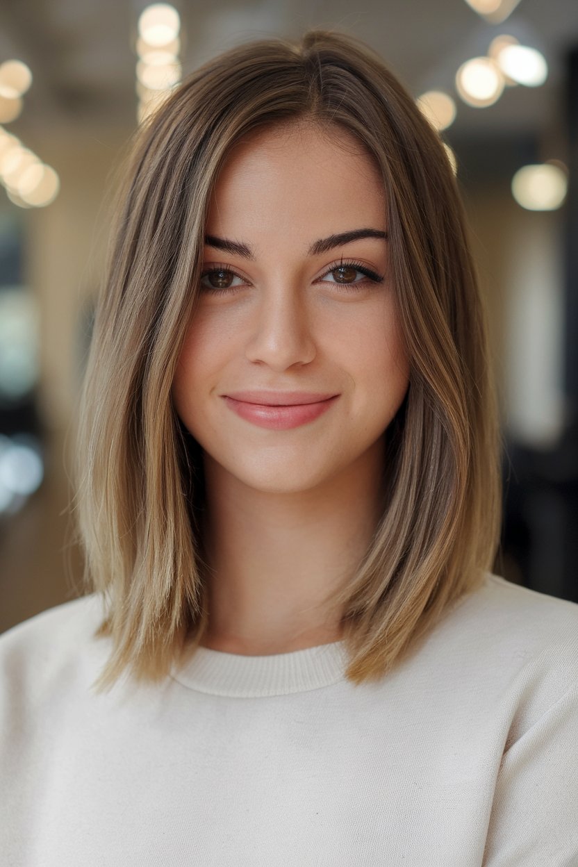 Sleek Middle-Part Bob