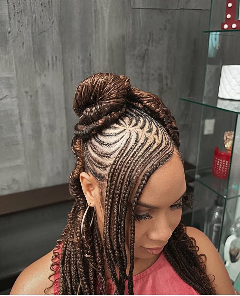 Elegant Spiral Braids with a Side Bun