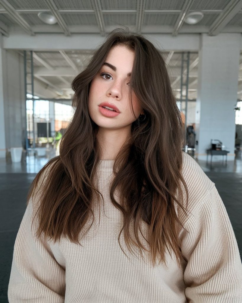 Dimensional Brunette with Face-Framing Layers