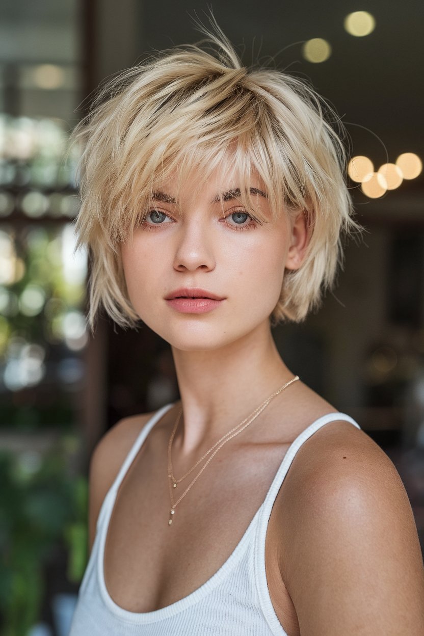 Feathered Blonde Shag