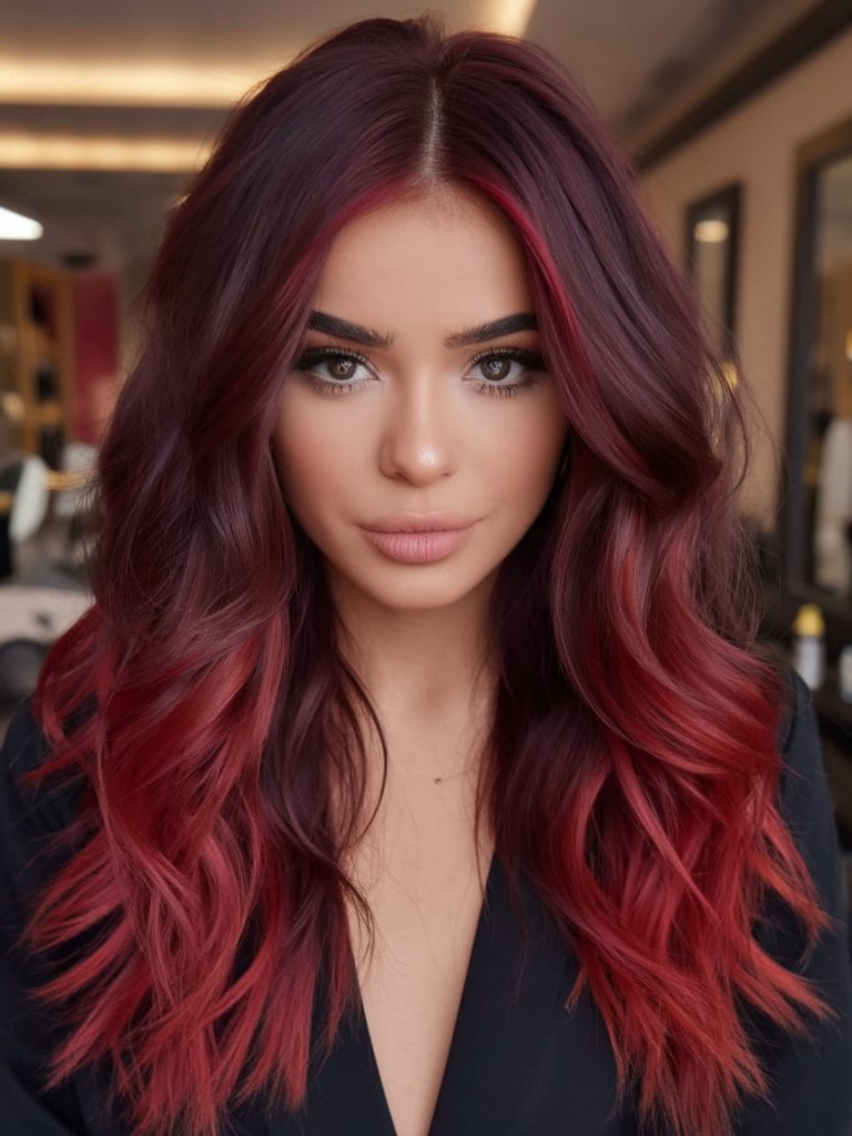 Raspberry Ombre Waves