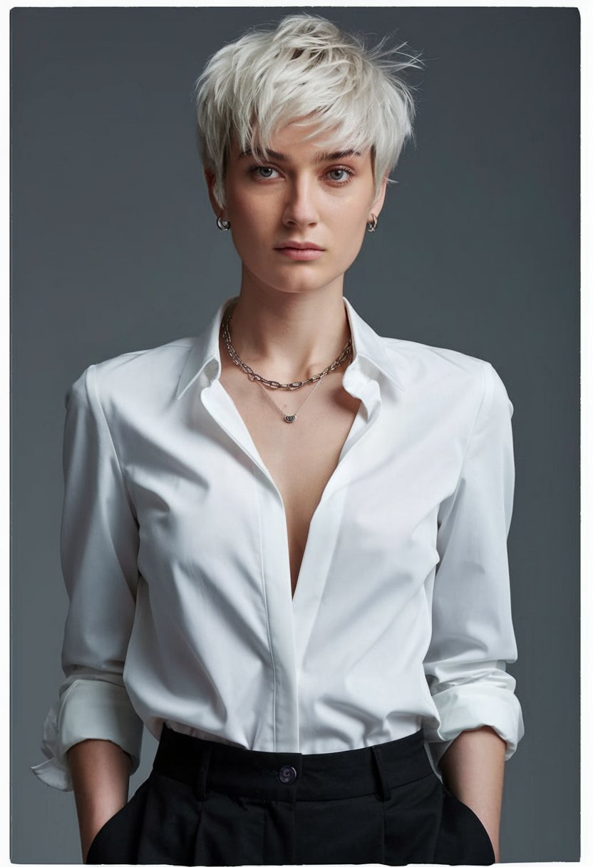 Polished Pixie with Side-Swept Bangs