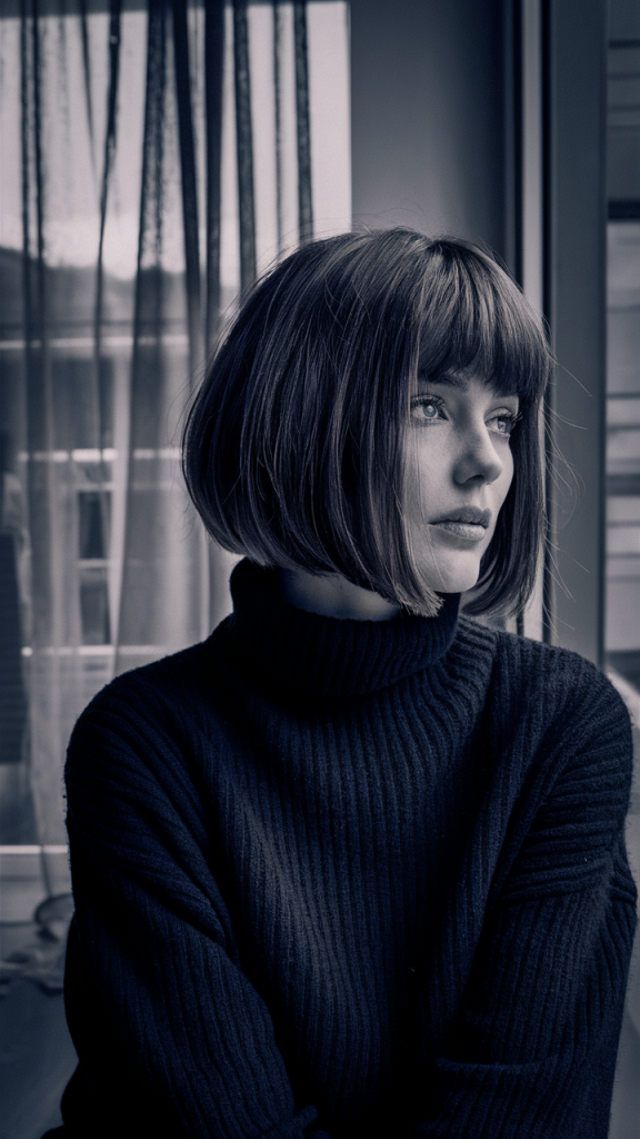 Classic, Sleek Bob with Deep Side Part