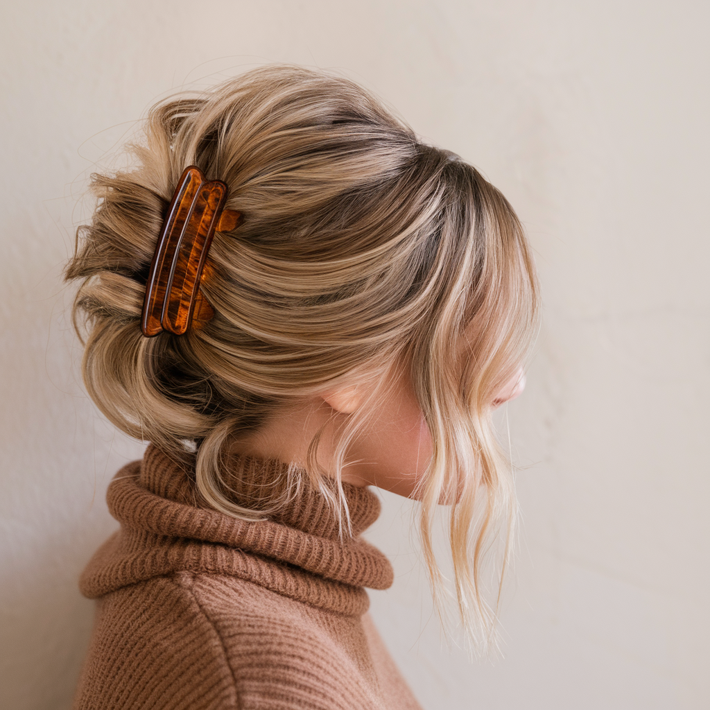 Half-Up Half-Down with a Bold Clip