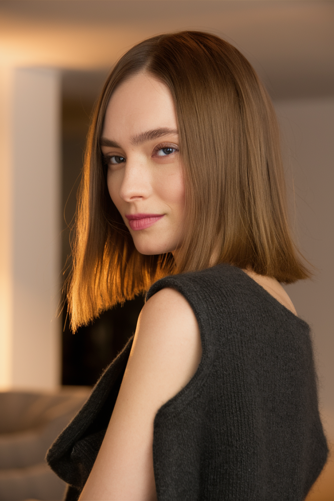 Tousled Bob with Curtain Bangs