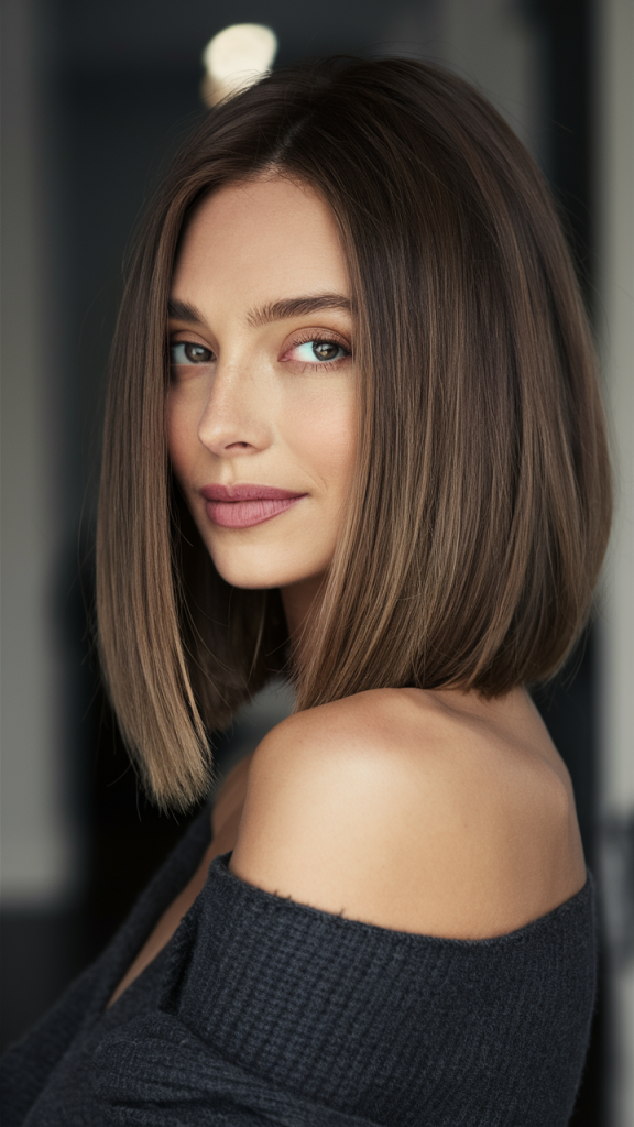Tousled Bob with Curtain Bangs