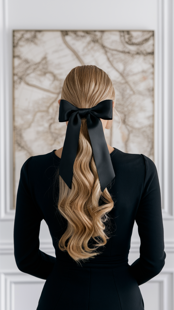 The Elegant Ribbon Ponytail