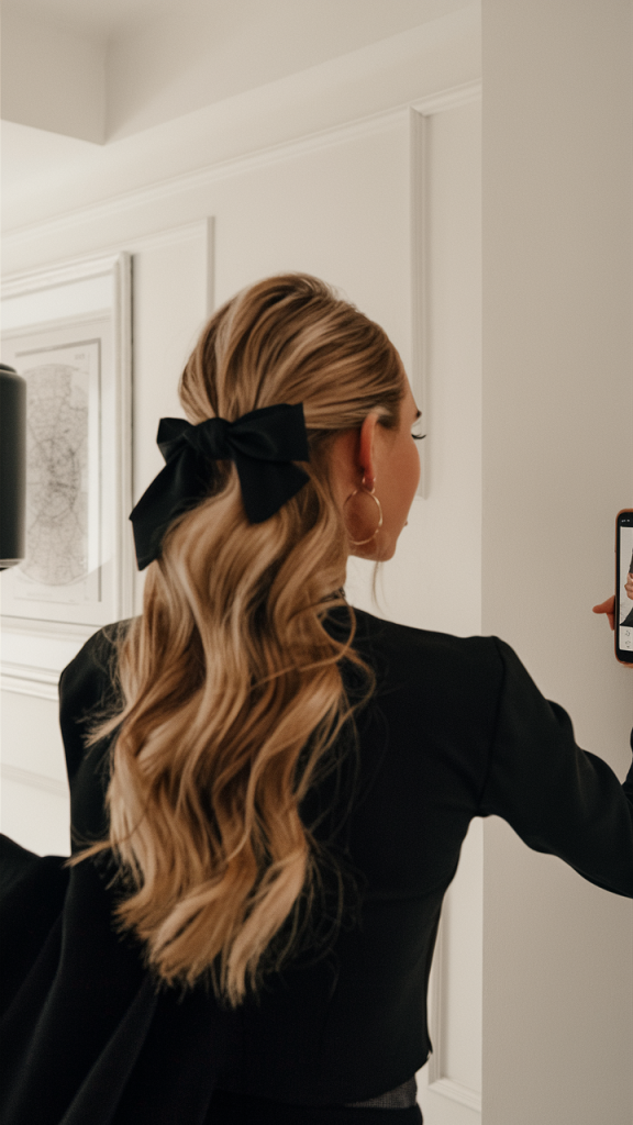 The Elegant Ribbon Ponytail
