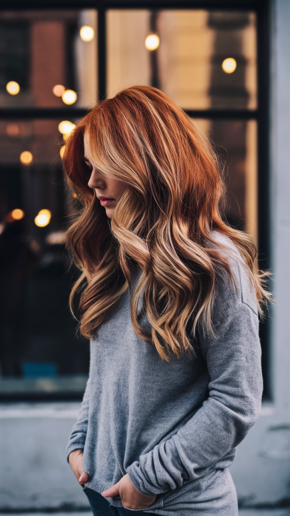 Classic Curtain Bangs with Blonde Layers