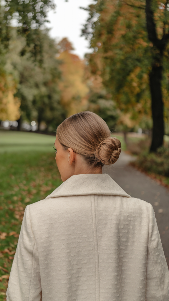 Twisted Low Bun with a Polished Finish