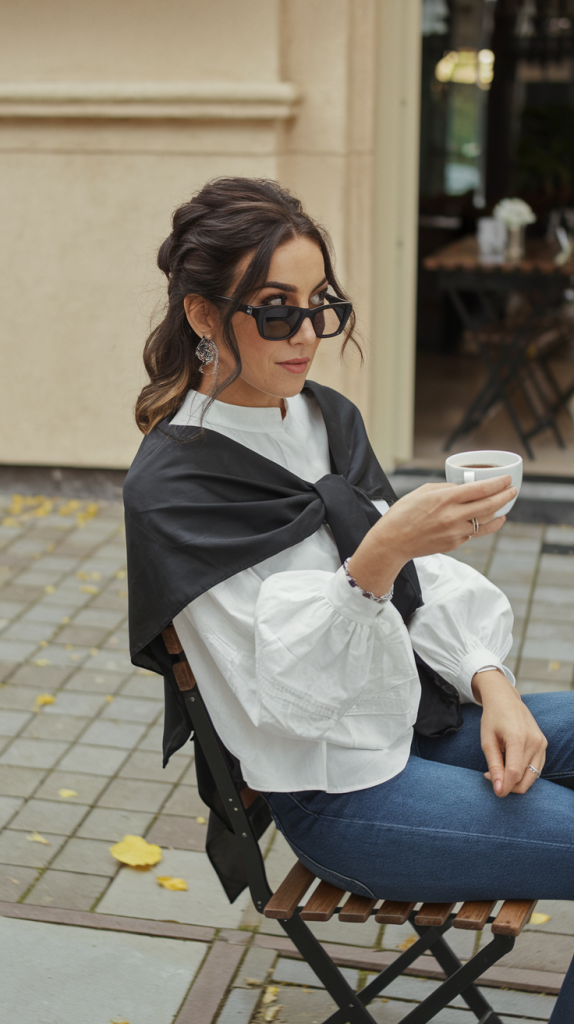 Simple Half-Up Hairstyle with Loose Waves